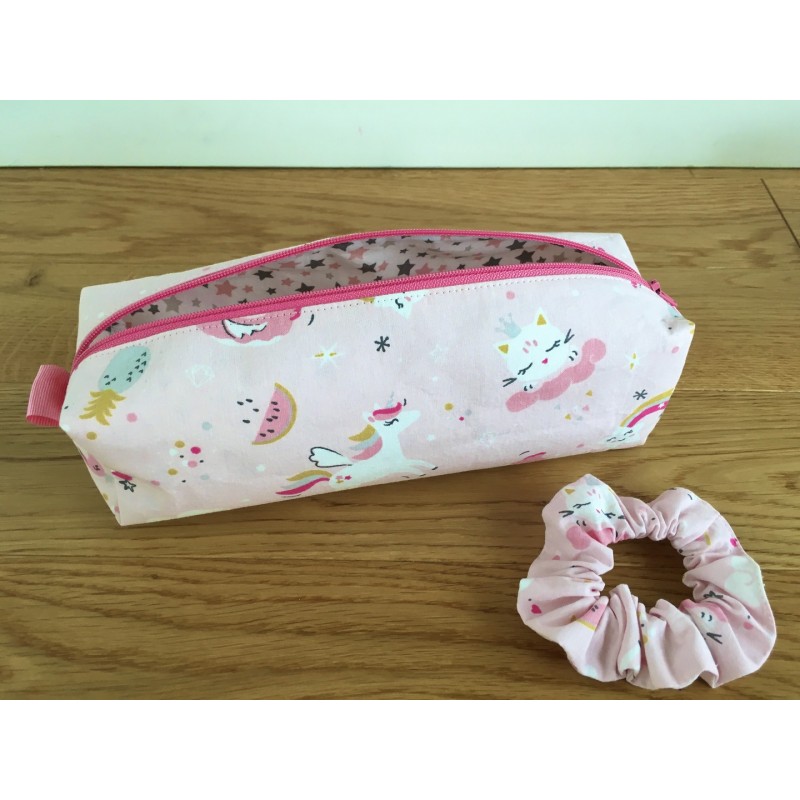 Duo Trousse écolier et Chouchou Licornes - Les petits écoliers fait main à Oullins (Lyon)