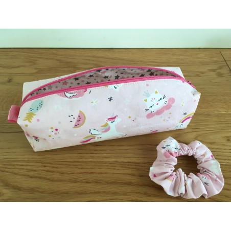 Duo Trousse écolier et Chouchou Licornes - Les petits écoliers fait main à Oullins (Lyon)