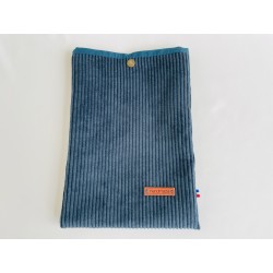 Pochette à livre velours bleu