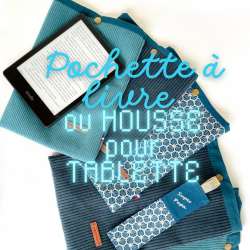 Pochette à livre velours bleu