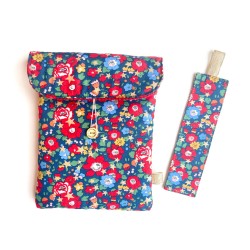 Pochette à livre matelassée et marque-page Liberty étoilé