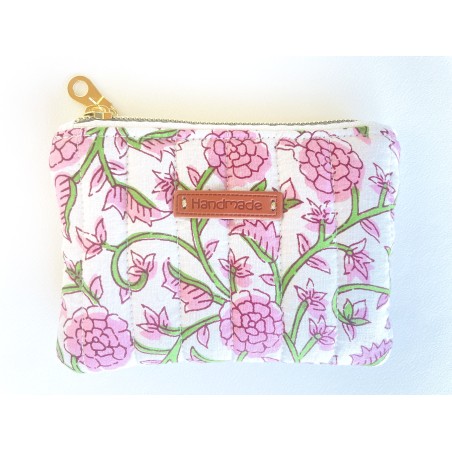 Porte-monnaie printemps indien rose