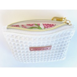 Porte-monnaie printemps indien blanc