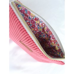 Porte-monnaie fleurs blush