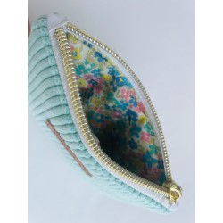 Porte-monnaie fleur vert d'eau