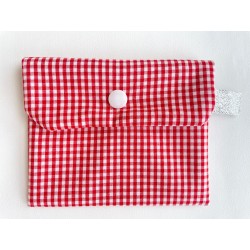 Pochette à savon vichy cerise