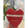 Pochette cœur avec message velours rouge et inscription or