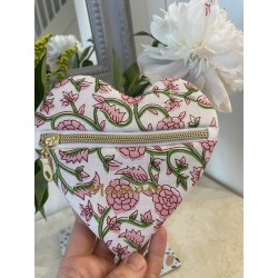 Pochette cœur avec message printemps indien et inscription or