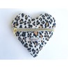 Pochette cœur sans message leopard