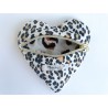 Pochette cœur sans message leopard