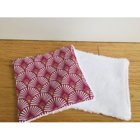 Lingette éventails Prune et Blanc