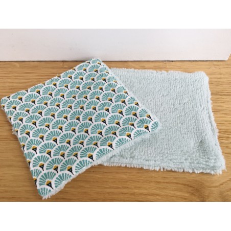 Lingette petits éventails Vert d'eau