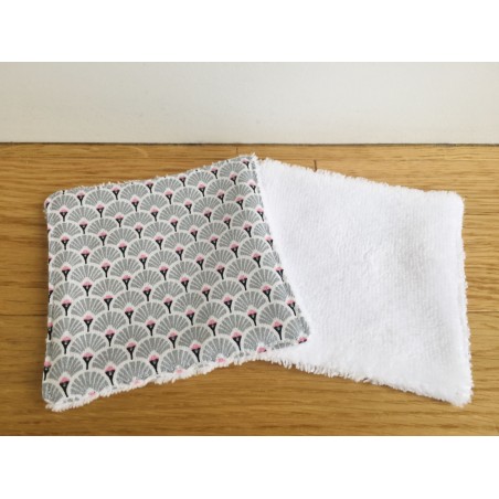 Lingette petits éventails Argenté et Blanc