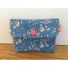 Pochette à savon fleuri bleu
