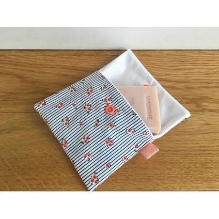 Pochette à savon rayée