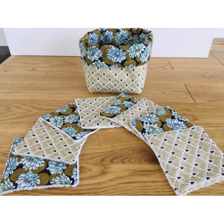 Panière 8 lingettes Ecailles or et Nénuphars